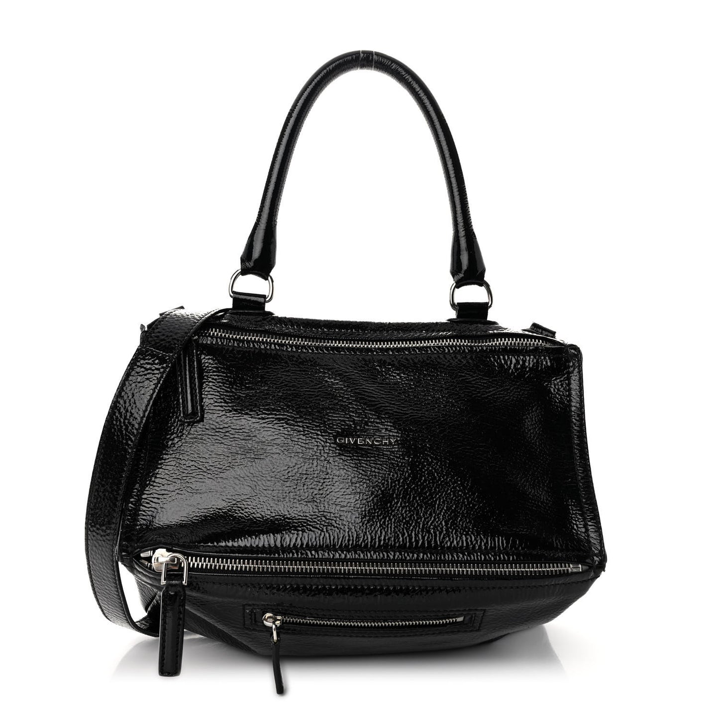 Crinkled Patent Medium Pandora Black