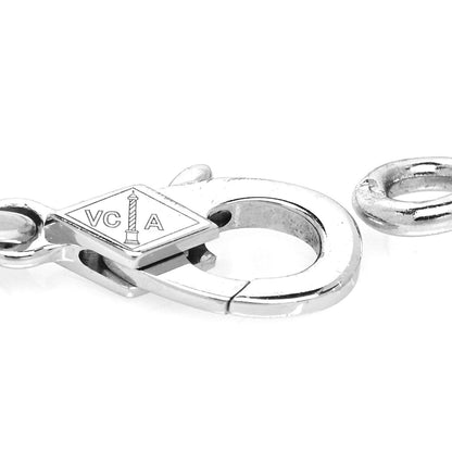Van Cleef & Arpels 18K White Gold Chalcedony 5 Motifs Vintage Alhambra Bracelet 3 of 6