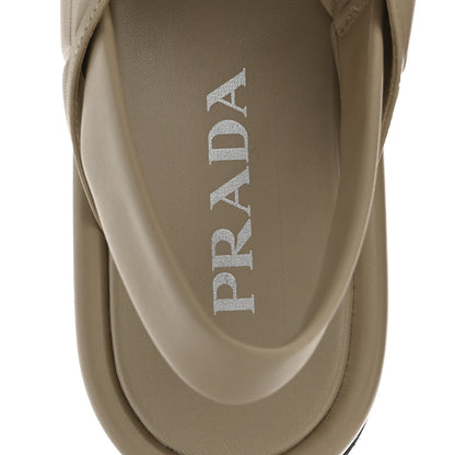 Prada Nappa Quilted Padded Platform Slingback Sandals 37.5 Deserto 7 of 10