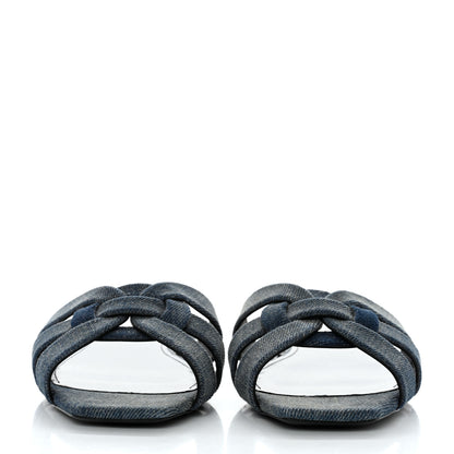Saint Laurent Denim Tribute 05 Slide Sandals 35 Deep Navy Jeans 2 of 11