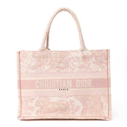 Christian Dior Canvas Embroidered Medium Dioriviera Toile De Jouy Book Tote Rose 1 of 10