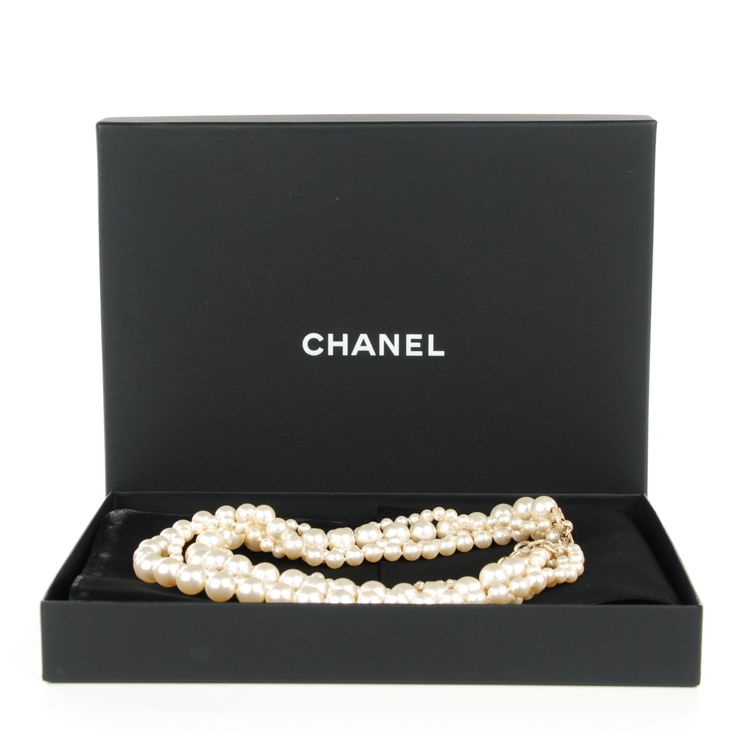 Graduated Pearl Crystal Multi Strand Necklace Gold