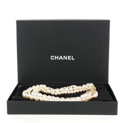 Chanel Graduated Pearl Crystal Multi Strand Necklace Gold 6 of 6