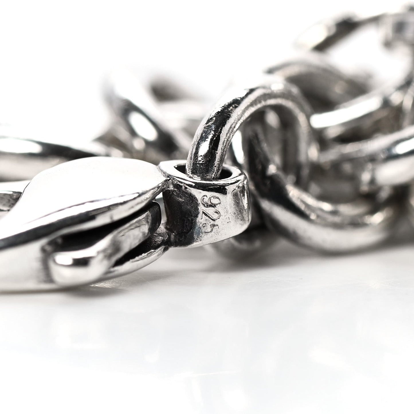Sterling Silver Heart Tag Charm Bracelet