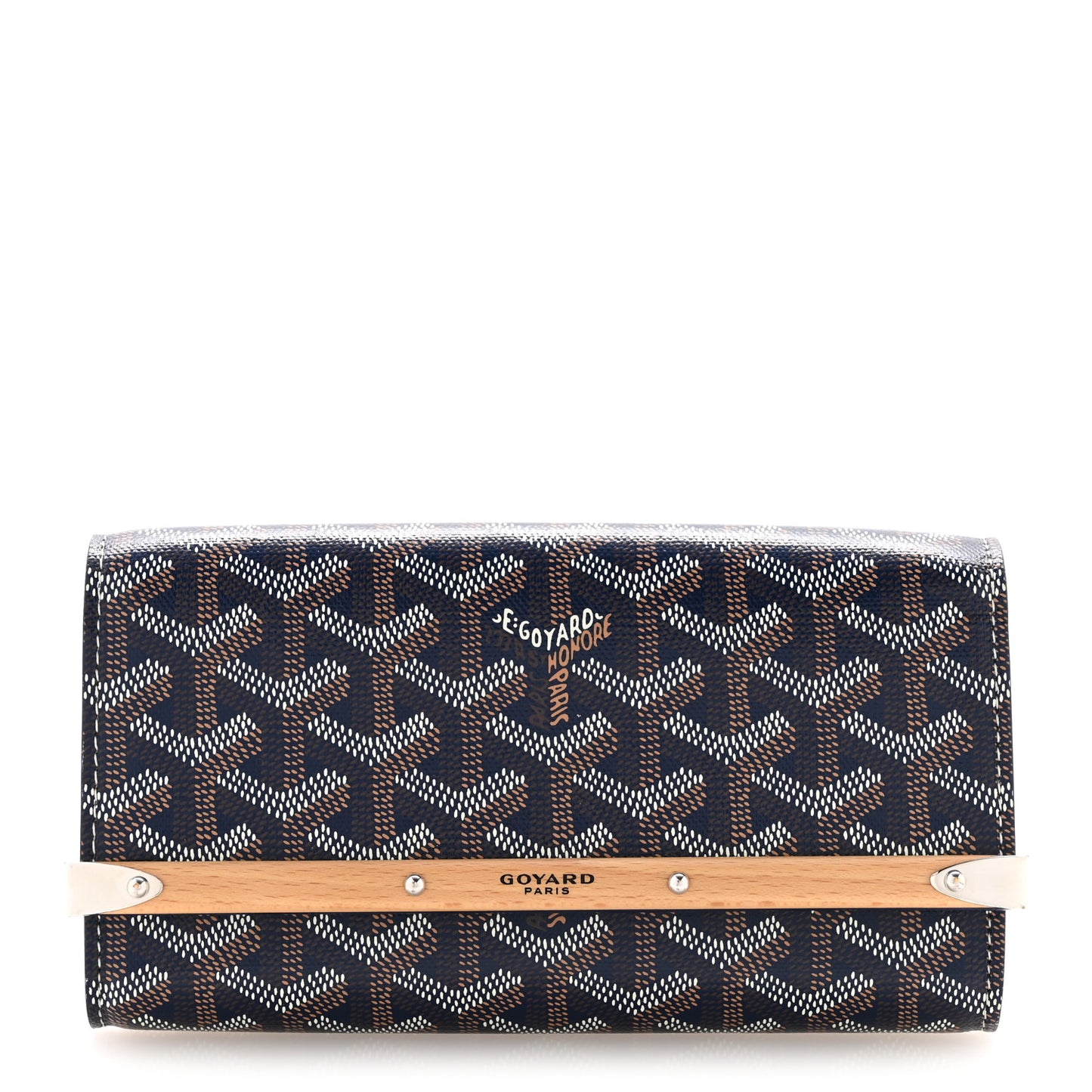 Goyardine Monte Carlo Bois Clutch Navy