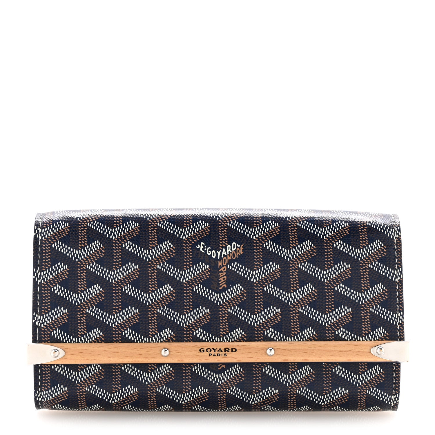 Goyard Goyardine Monte Carlo Bois Clutch Navy 1 of 11