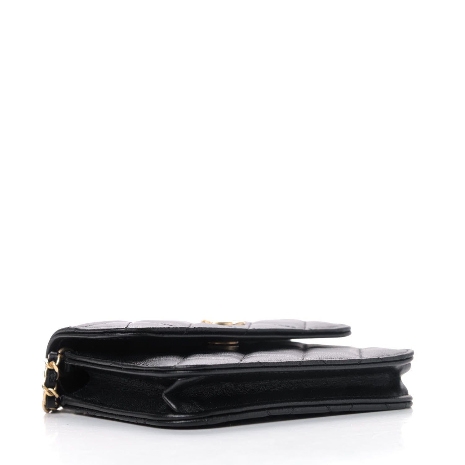 Chanel Lambskin Quilted Pearl Crush Clutch With Chain Black 3 of 4
