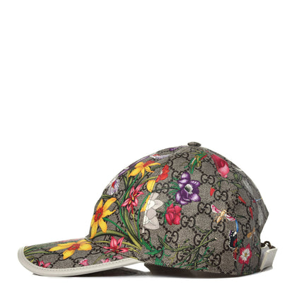 Gucci GG Supreme Flora Claudia Baseball Hat 56 S White 3 of 7