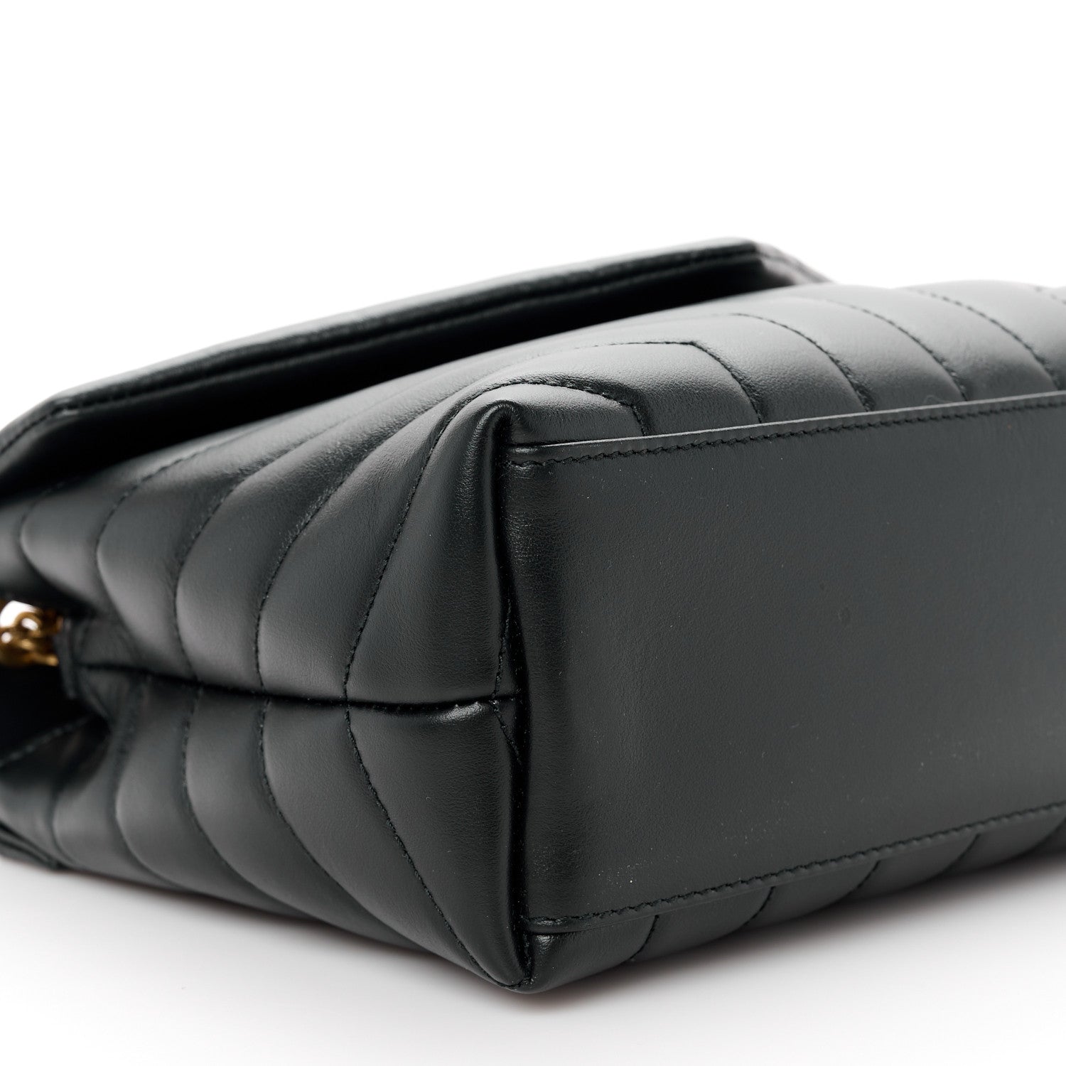 Saint Laurent Calfskin Y Quilted Monogram Small Loulou Chain Satchel Black 10 of 11