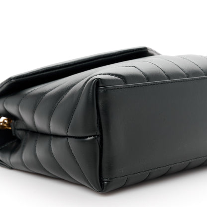 Saint Laurent Calfskin Y Quilted Monogram Small Loulou Chain Satchel Black 10 of 11