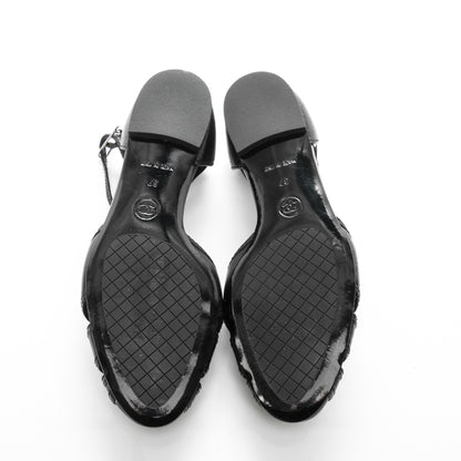 Chanel Grained Calfskin Patent CC Flats 37 Black 5 of 7