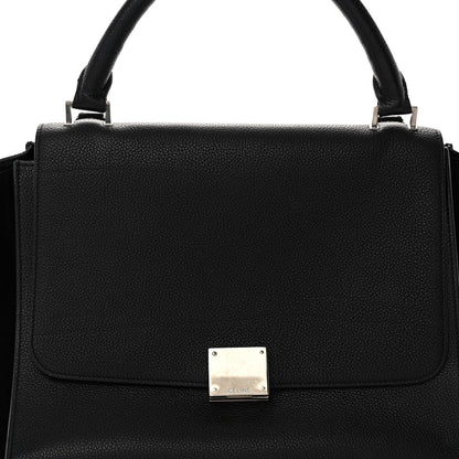Celine Drummed Calfskin Suede Small Trapeze Black 7 of 10