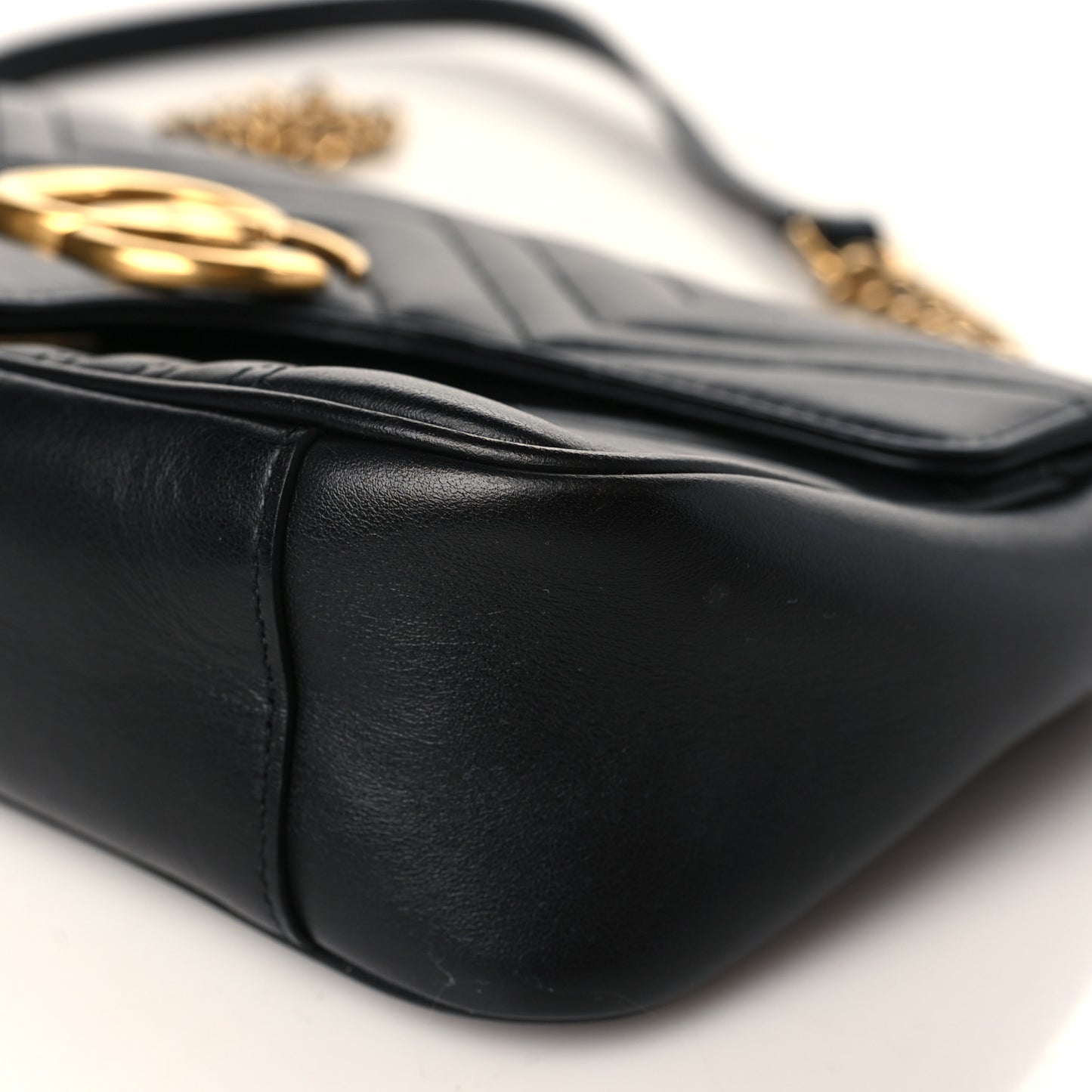 Calfskin Matelasse Small GG Marmont Shoulder Bag Black