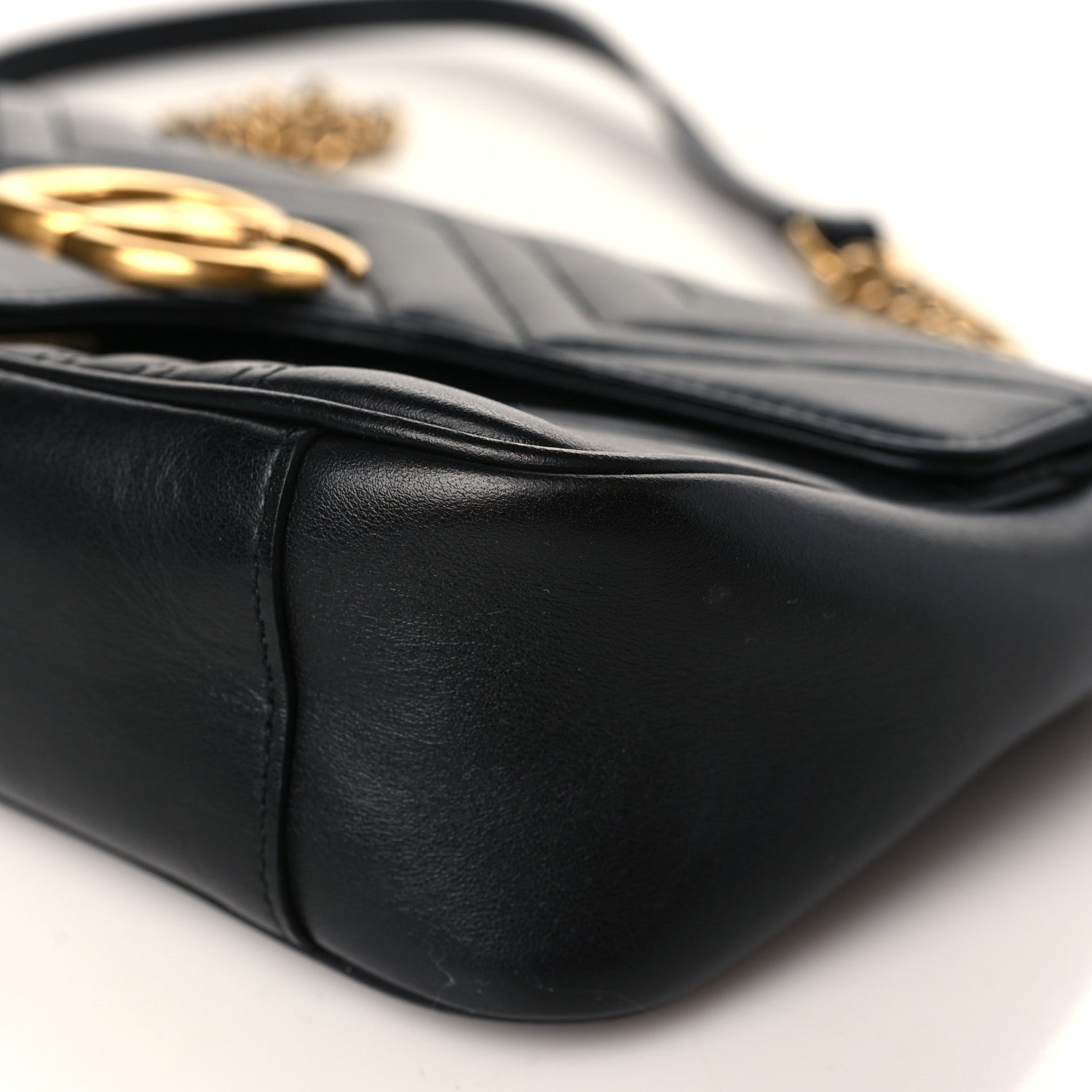 Gucci Calfskin Matelasse Small GG Marmont Shoulder Bag Black 10 of 10