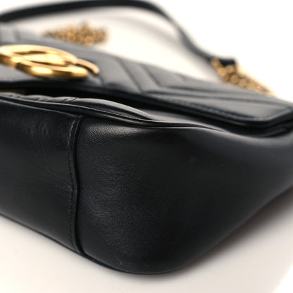 Gucci Calfskin Matelasse Small GG Marmont Shoulder Bag Black 10 of 10