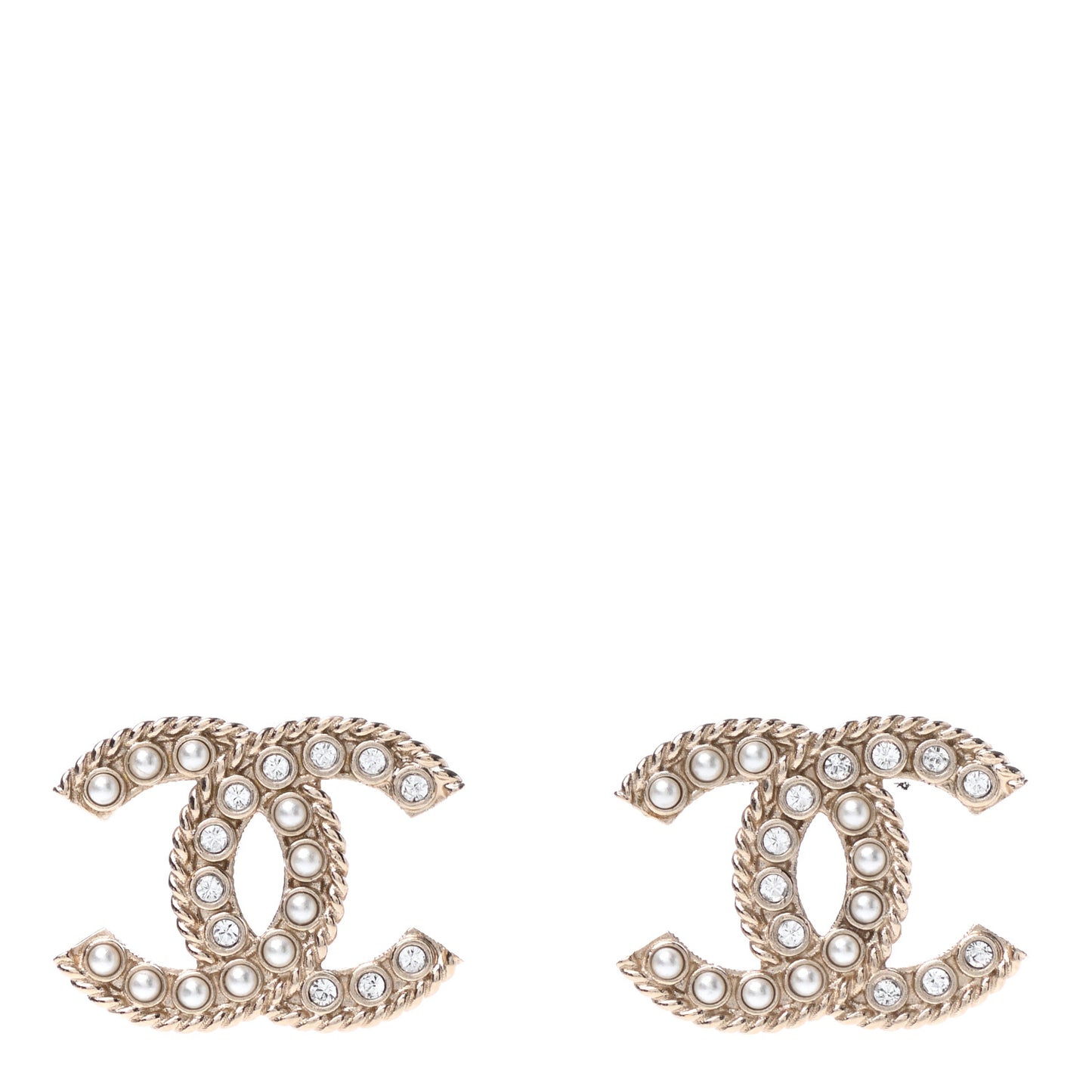 Pearl Crystal April In Paris CC Earrings Light Gold