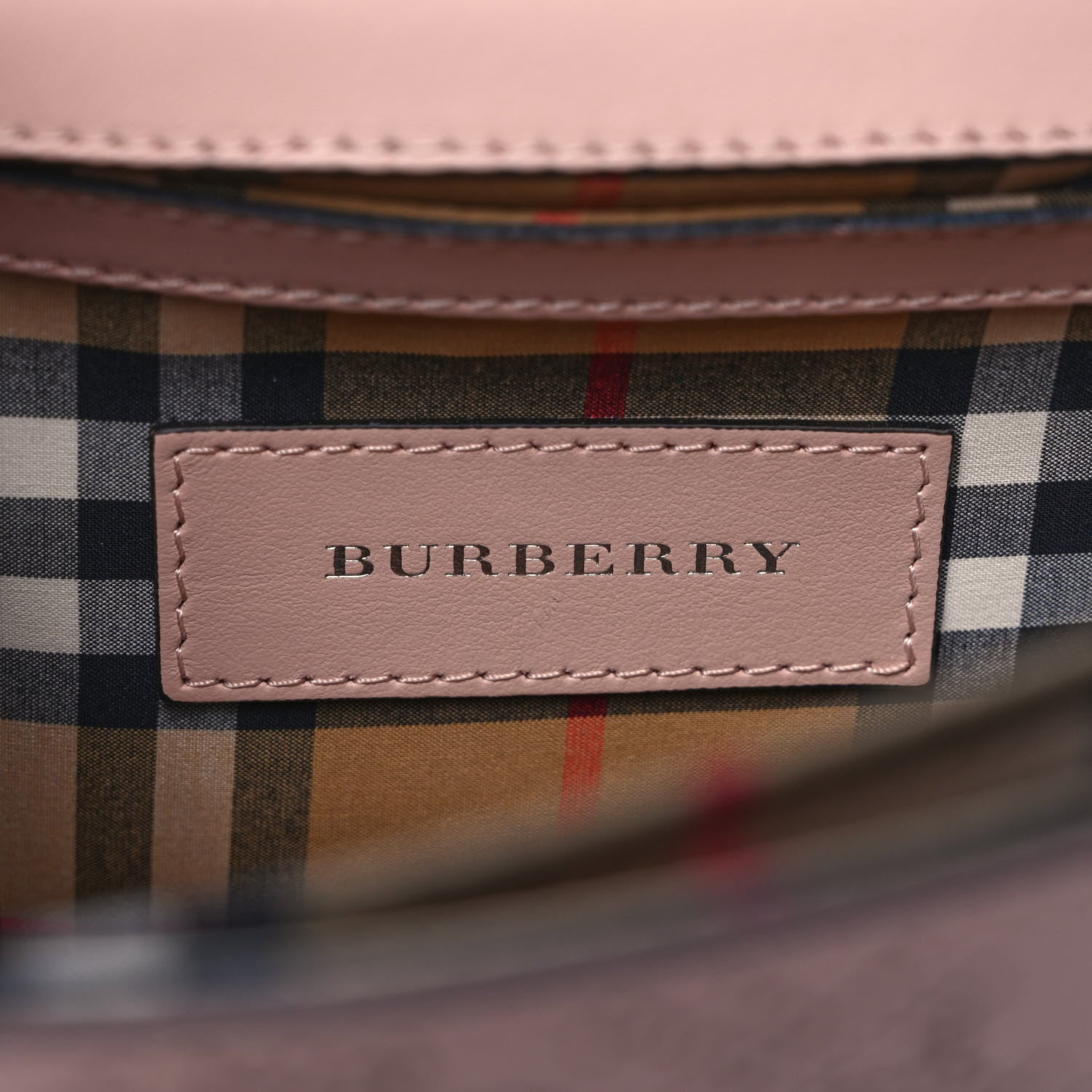 Burberry Calfskin Perforated Small Macken Crossbody Bag Fawn Pink 5 of 8
