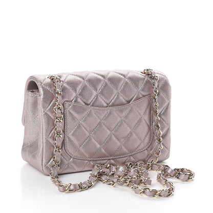 Chanel Metallic Goatskin Quilted Mini Rectangular Flap Pink 3 of 10