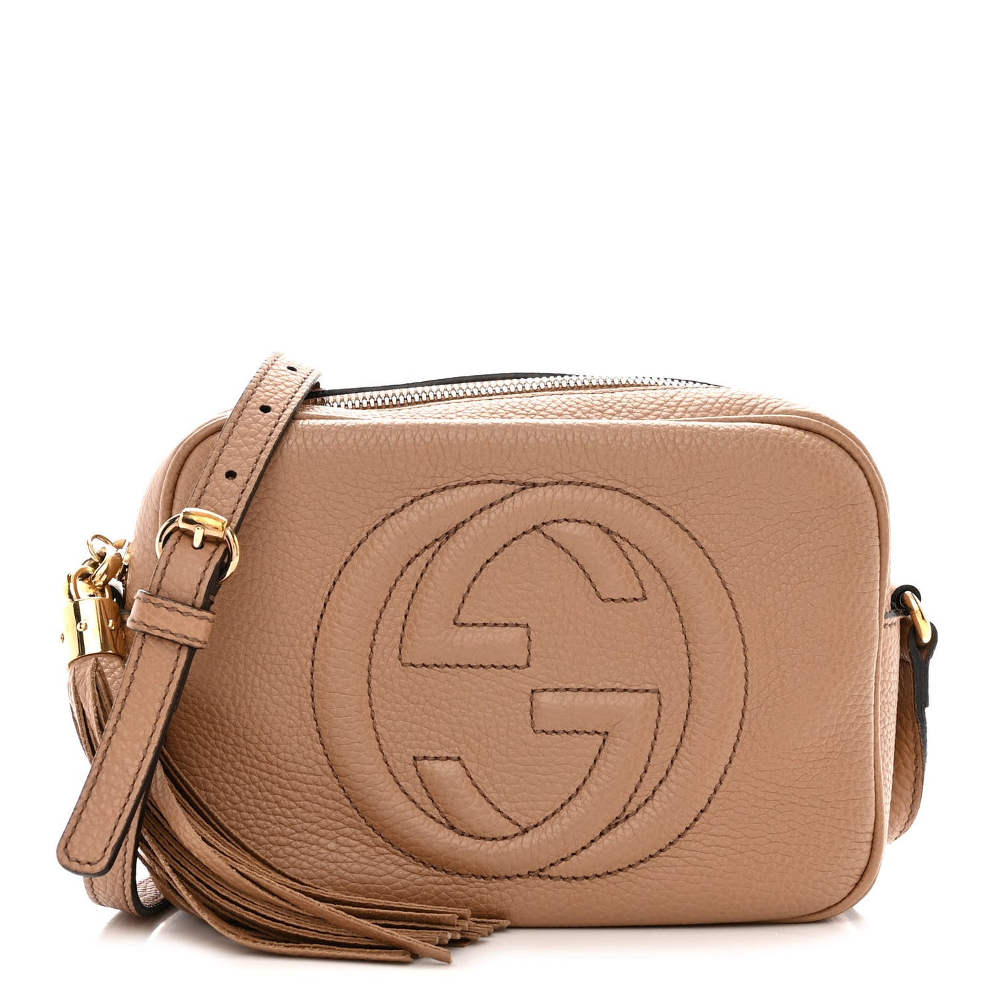 Pebbled Calfskin Small Soho Disco Bag Camelia
