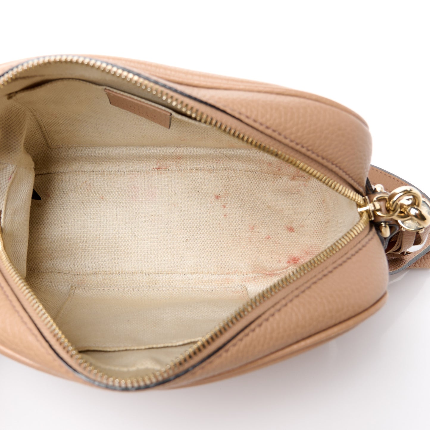 Pebbled Calfskin Small Soho Disco Bag Rose Beige
