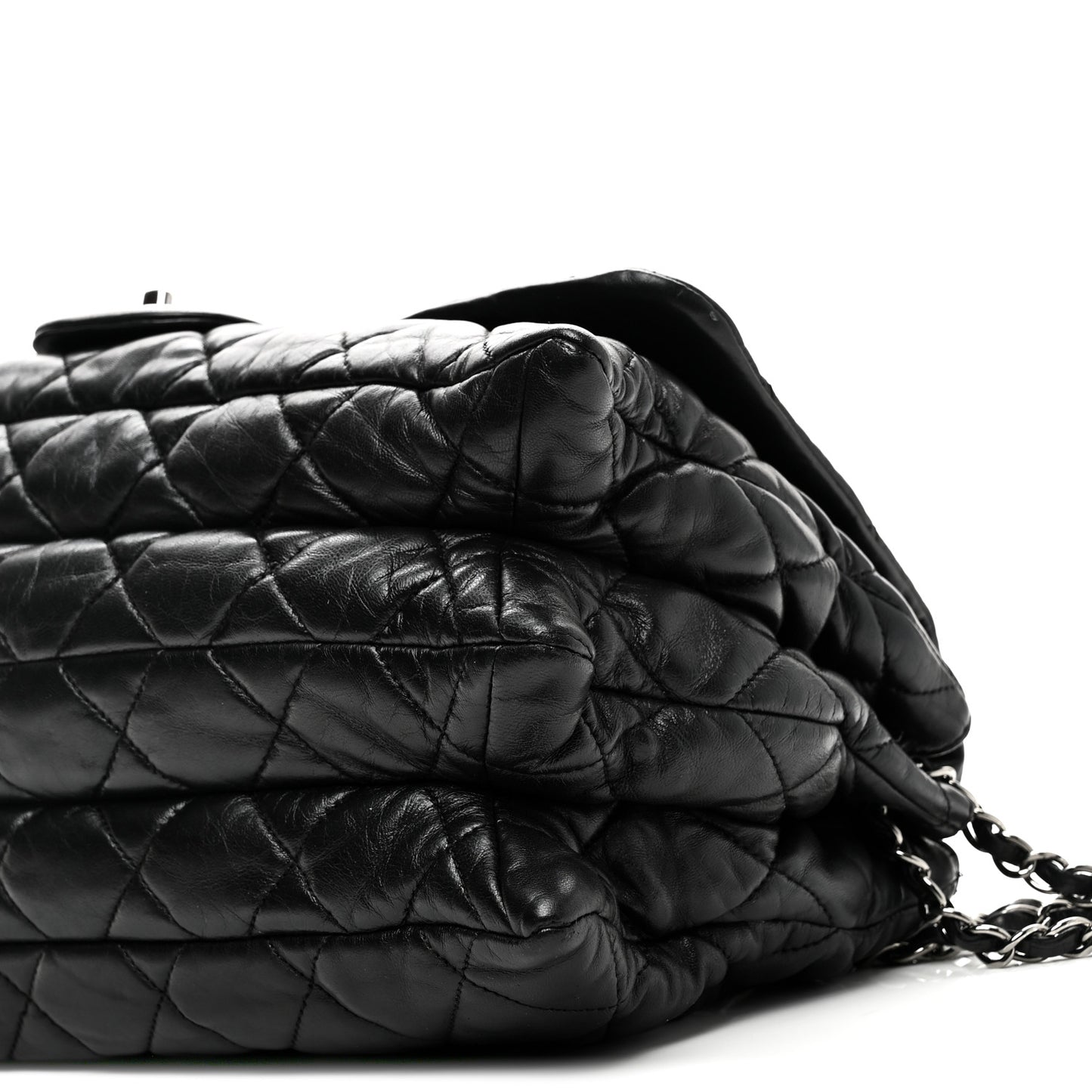 Lambskin Quilted Chanel 3 Accordion Flap Bag Black