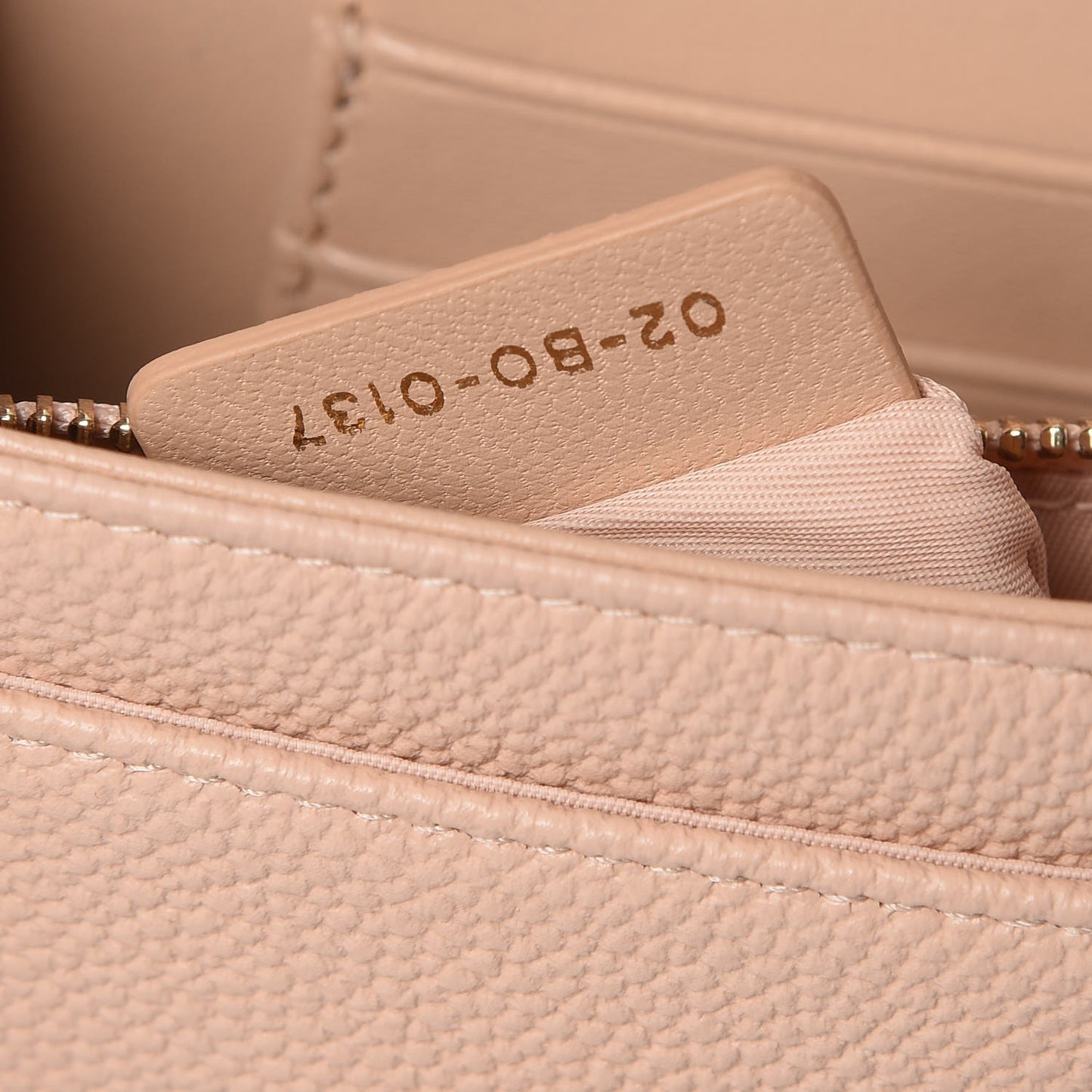 Grained Calfskin Diorama Wallet on Chain Pouch Rose Poudre