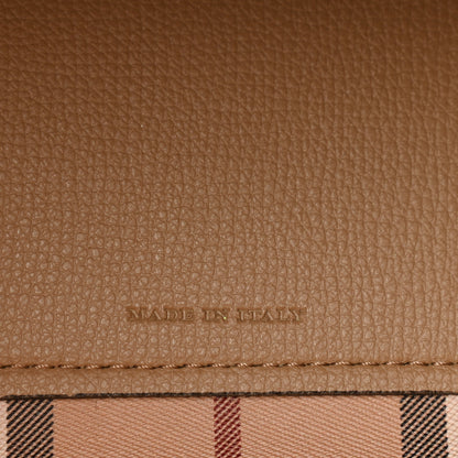 Burberry Grainy Calfskin Haymarket Check Medium Ardwell Zip Tote Camel 7 of 11
