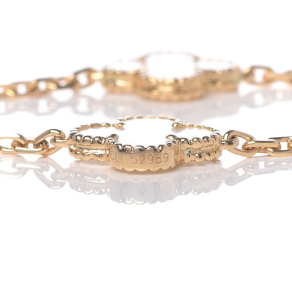 Van Cleef & Arpels 18K Yellow Gold Mother of Pearl 5 Motifs Vintage Alhambra Bracelet 5 of 5