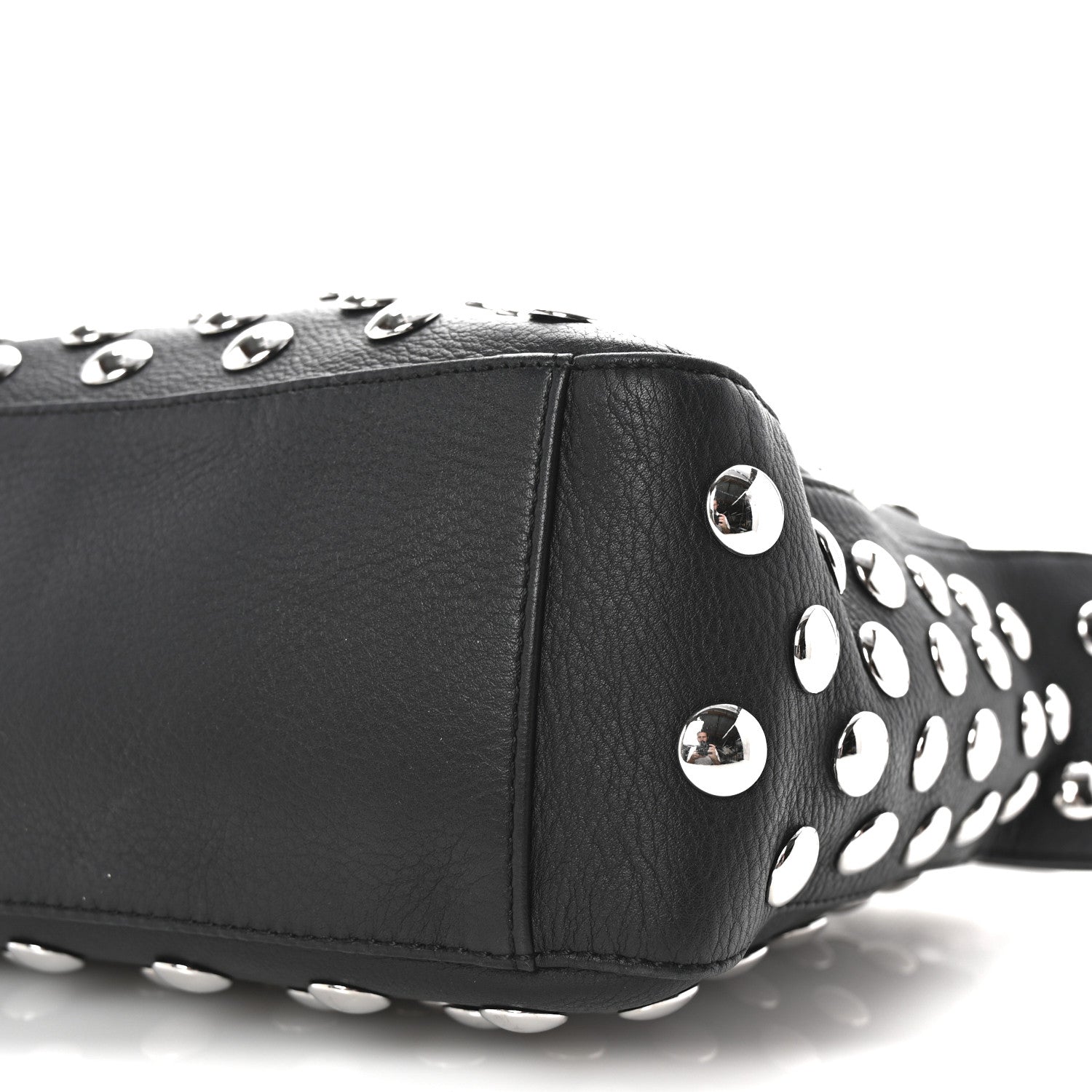 Khaite Pebbled Sport Calfskin Studded Elena Black 9 of 9