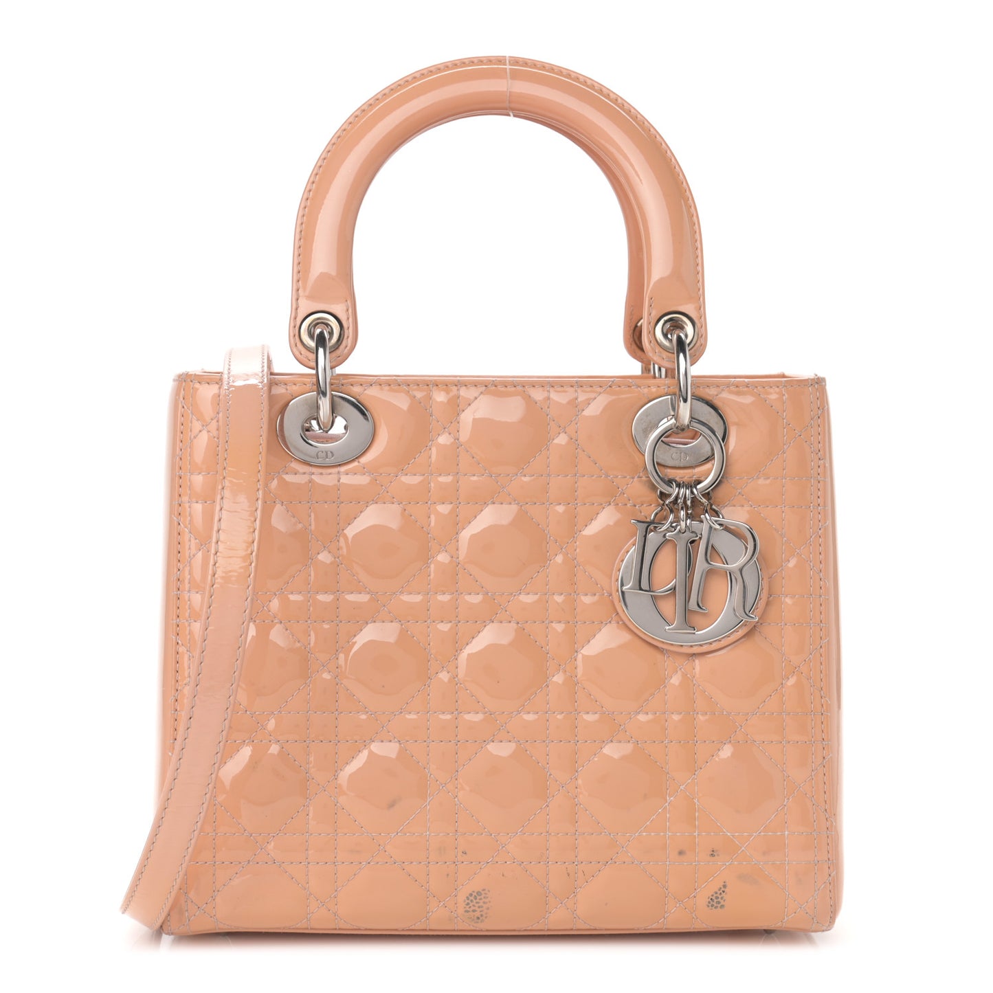 Patent Cannage Medium Lady Dior Pale Pink