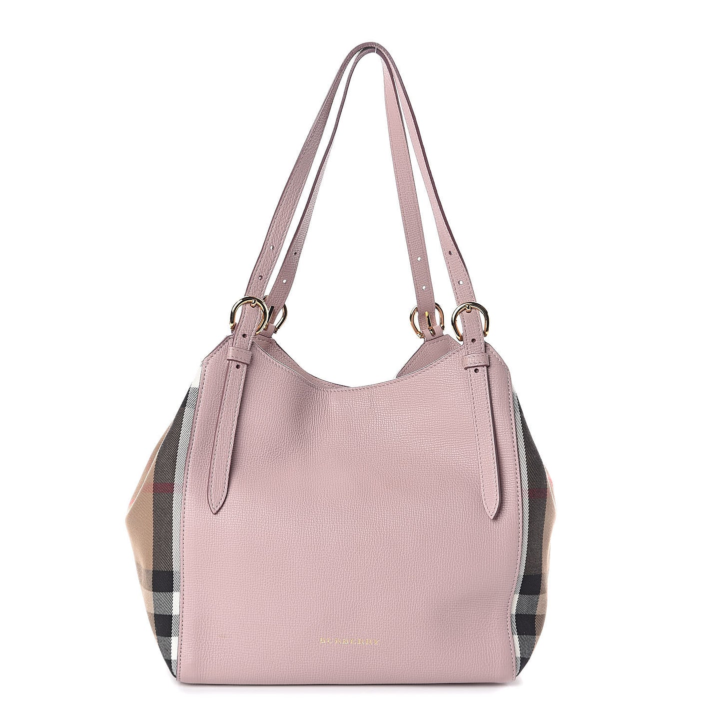 Grainy Calfskin House Check Small Canterbury Tote Pale Orchid