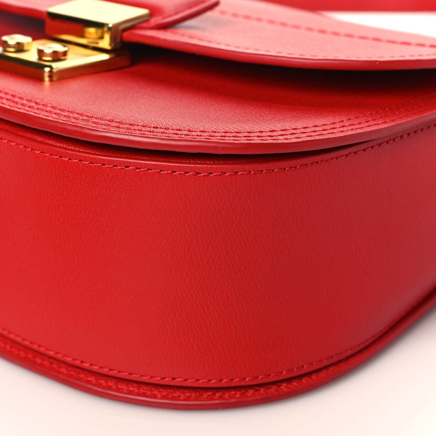 Calfskin Mini Pashli Saddle Belt Bag Red