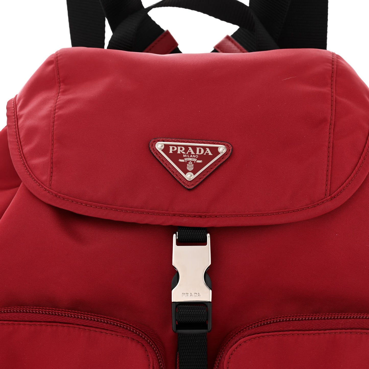 Tessuto Nylon Saffiano Vela Medium Backpack Fuoco