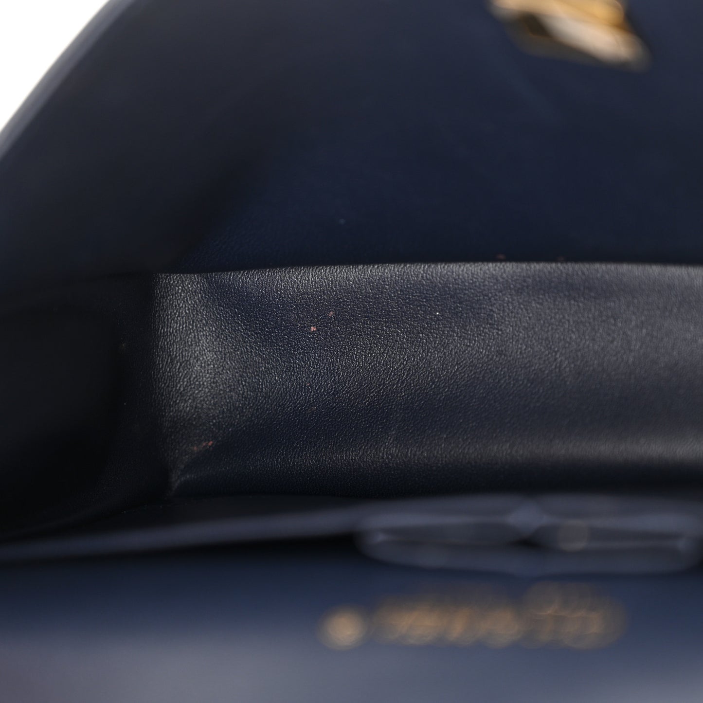 Caviar Quilted Medium Double Flap Navy