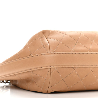Chanel Calfskin Stitched Medium Drawstring CC Bag Beige 8 of 9