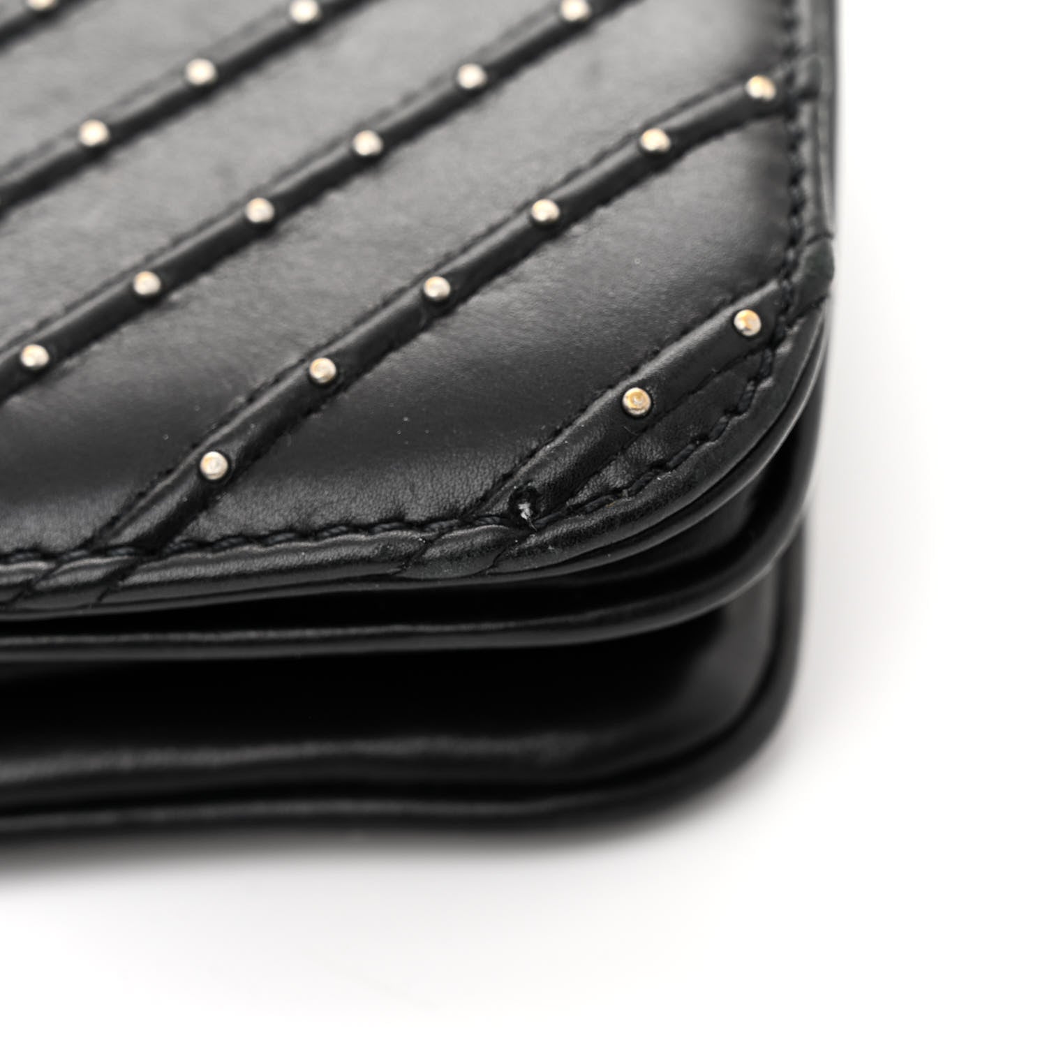 Chanel Calfskin Studded Chevron Quilted Flap Black 13 of 13