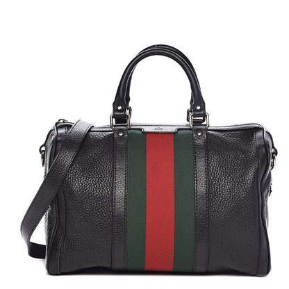Gucci Calfskin Vintage Web Medium Boston Black 1 of 19