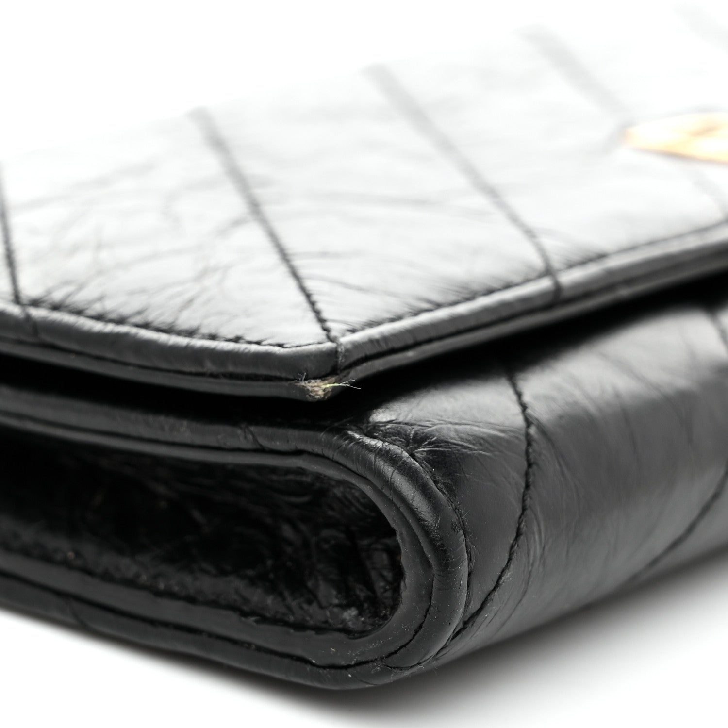 Balenciaga Calfskin Quilted Crush Wallet On Chain Black 10 of 11