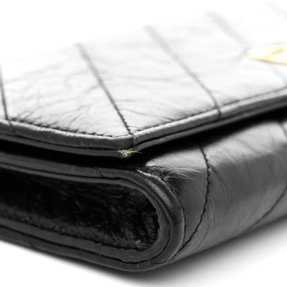 Balenciaga Calfskin Quilted Crush Wallet On Chain Black 10 of 11
