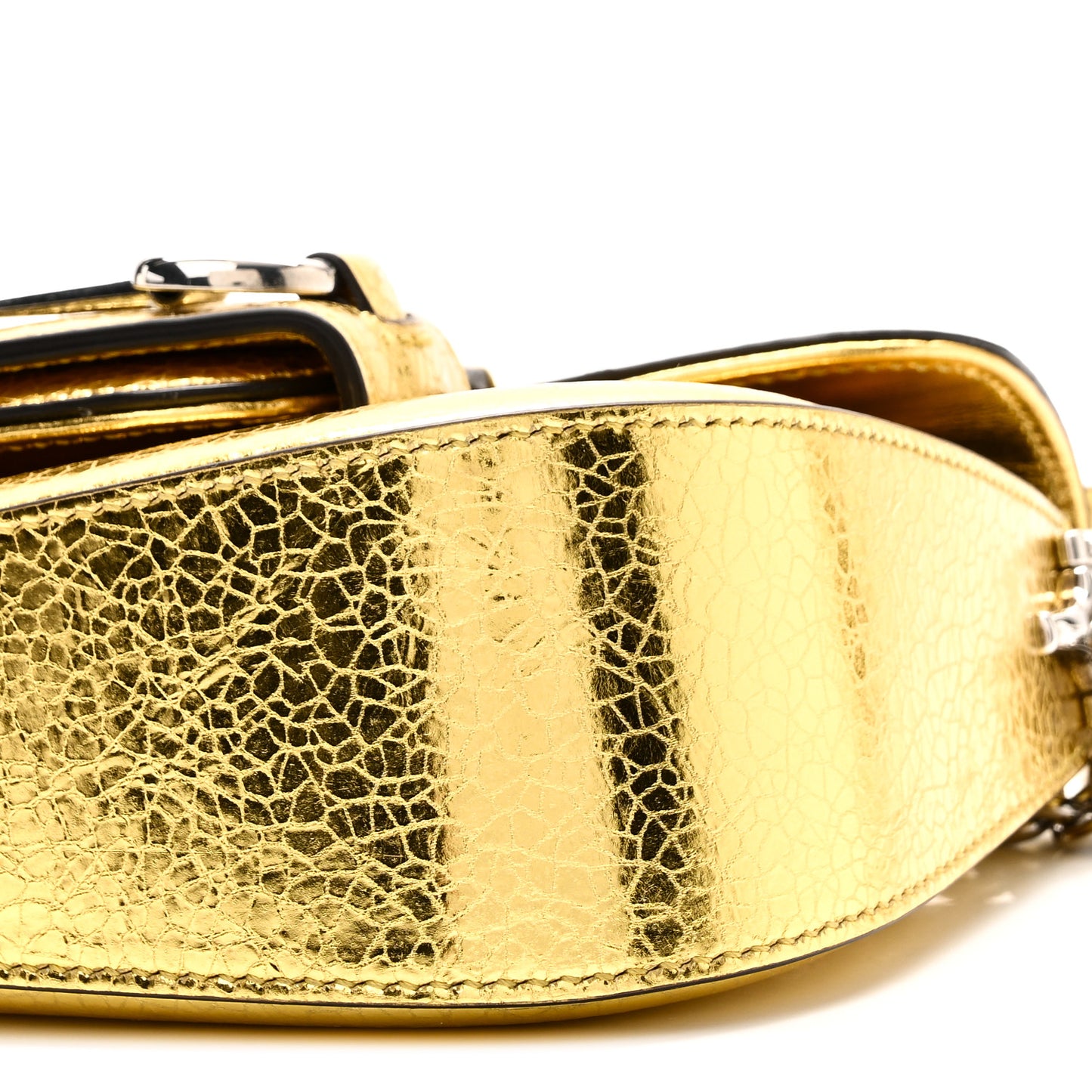 Metallic Demetra Mini Horsebit 1955 Asymmetric Shoulder Bag Gold