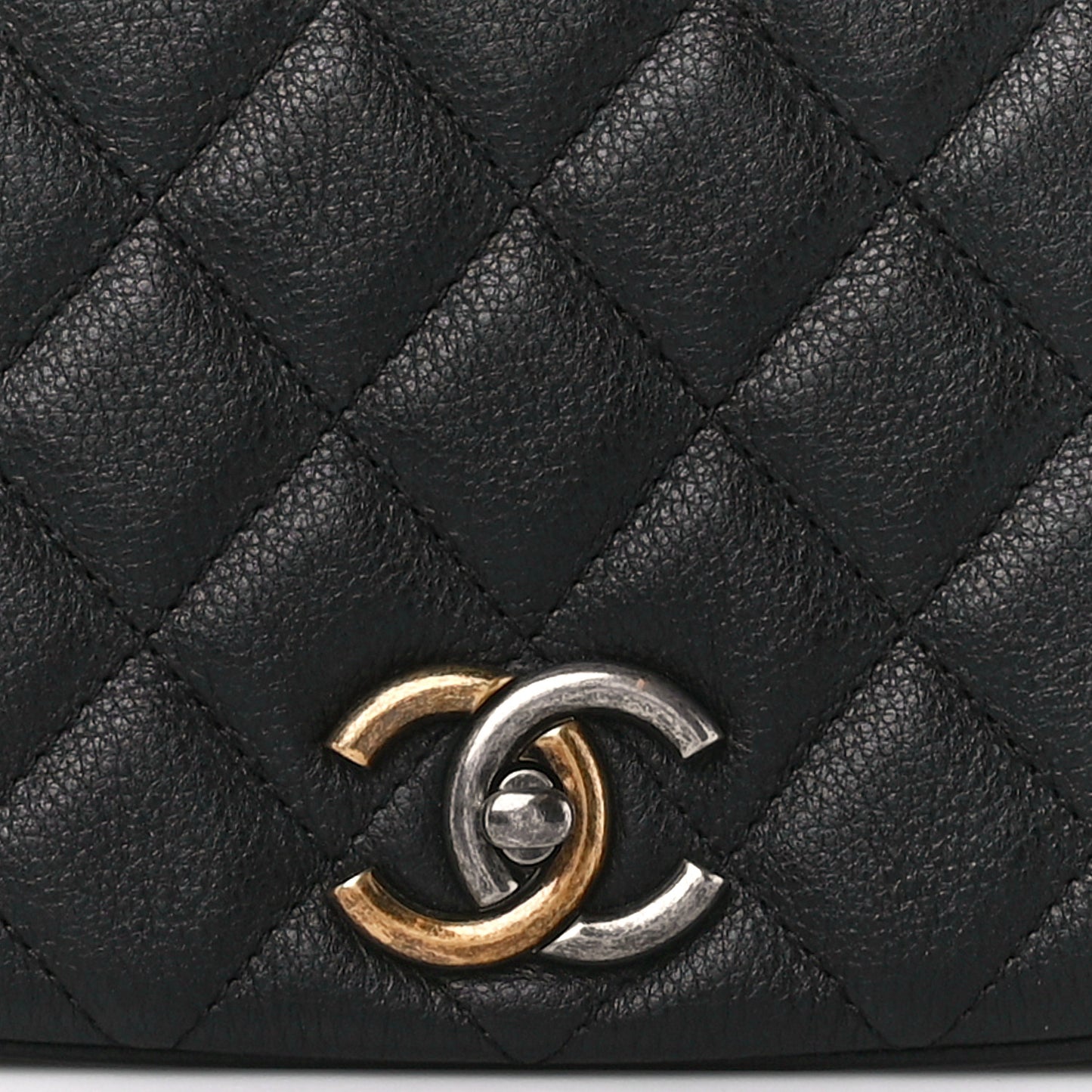 Calfskin Quilted Casual Pocket Messenger Flap Black