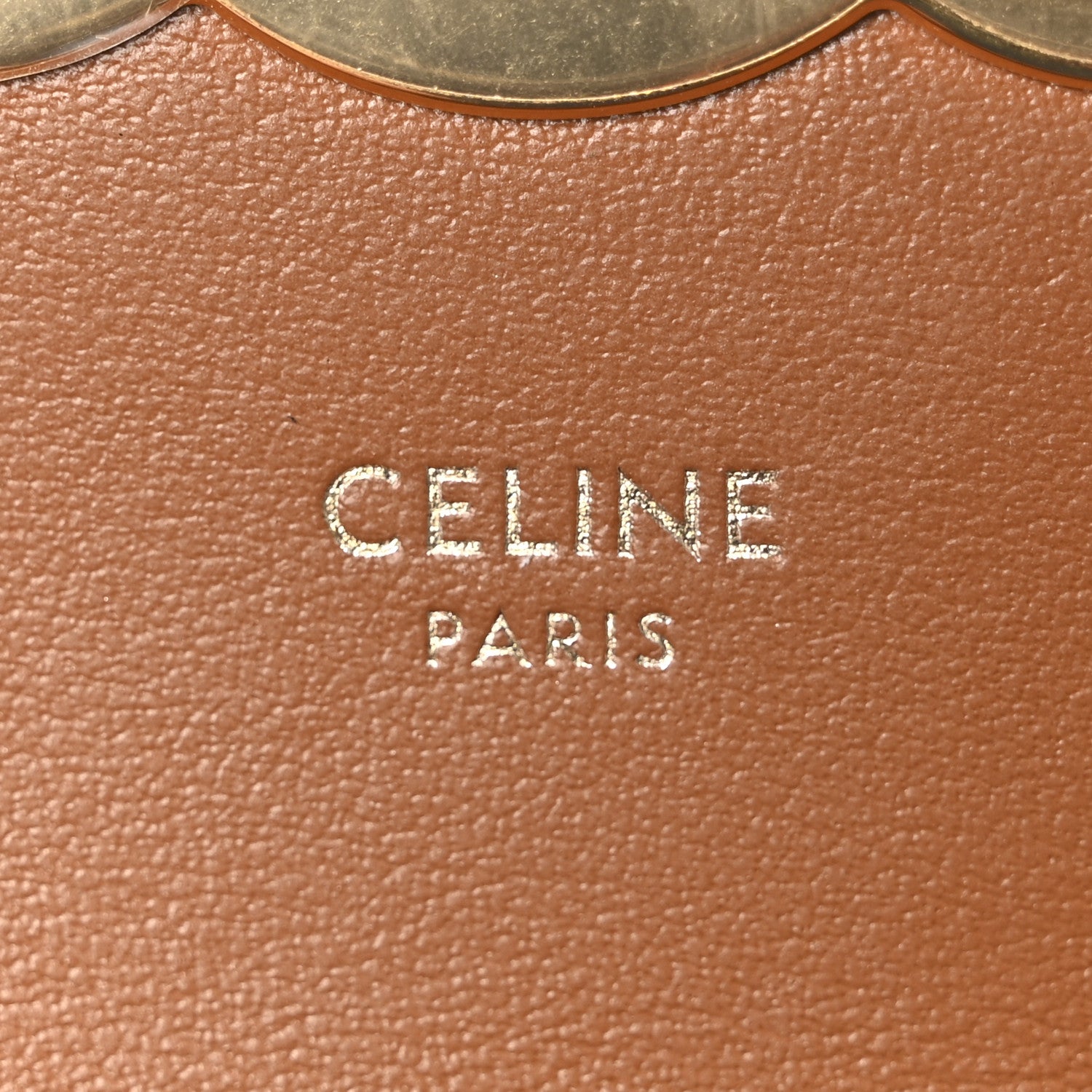 Celine Triomphe Canvas Calfskin Mini Triomphe Tan 6 of 10
