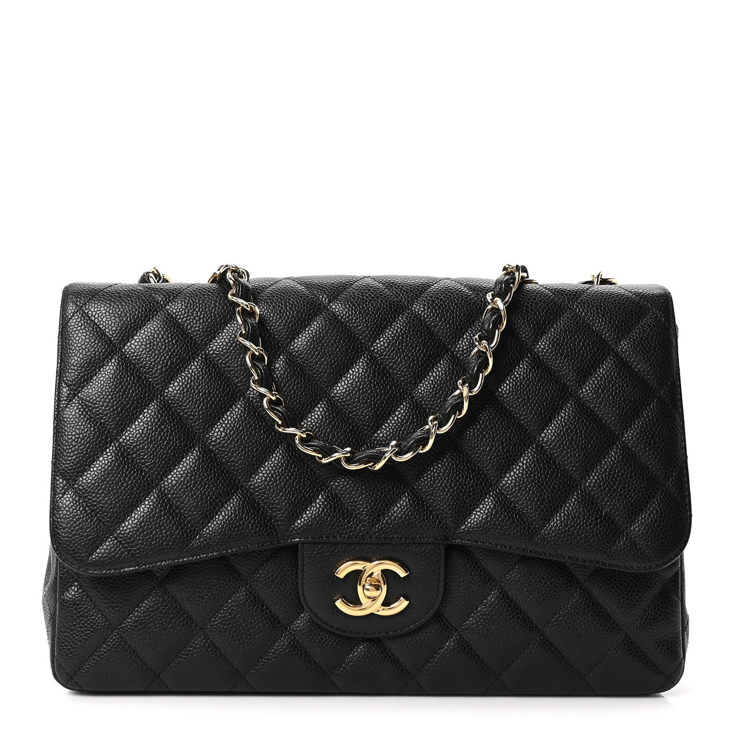 Caviar Quilted Jumbo Single Flap Black