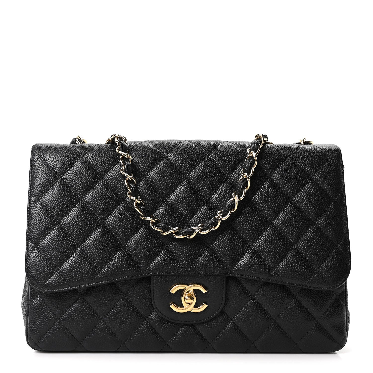 Chanel Caviar Quilted Jumbo Single Flap Black 1 of 10