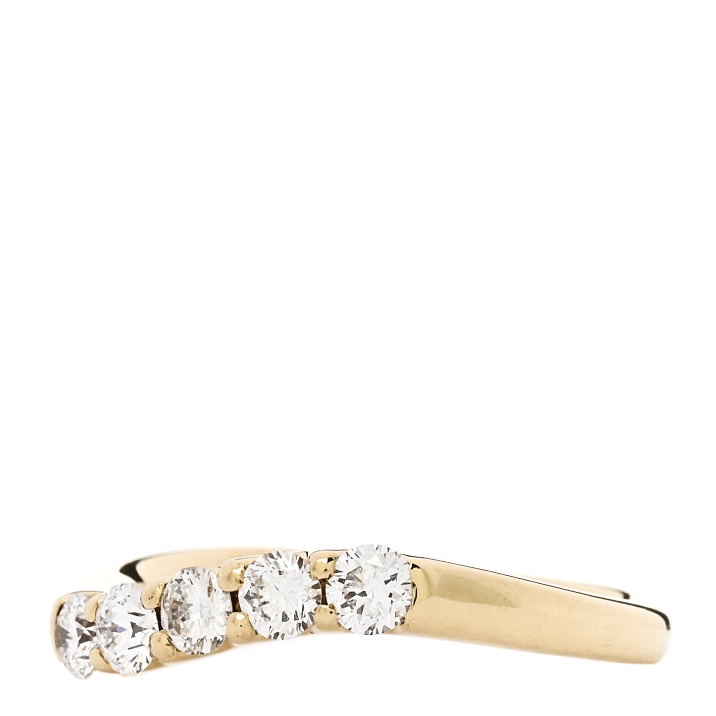 18K Yellow Gold Diamond .50ctw Curved Ring 53 6.5