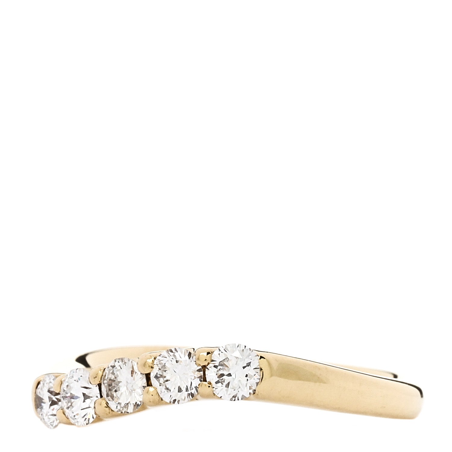 Parker & West by FASHIONPHILE 18K Yellow Gold Diamond .50ctw Curved Ring 53 6.5 3 of 8