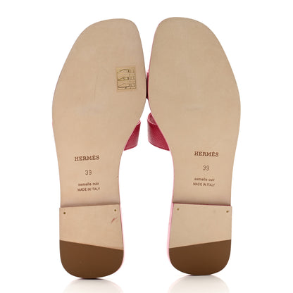 Hermes Epsom Oran Sandals 39 Rose Magenta 5 of 11