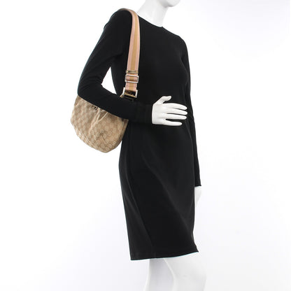 Gucci Monogram Web Medium Half Moon Hobo Gold Pink 2 of 8