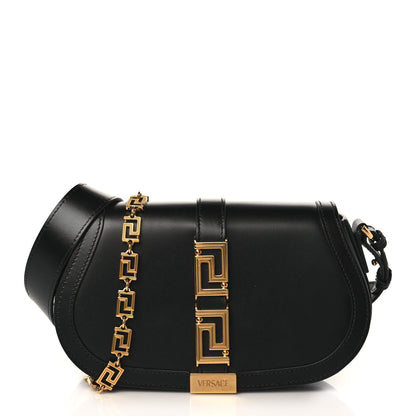 Versace Calfskin Medium Greca Goddess Shoulder Bag Black 1 of 8