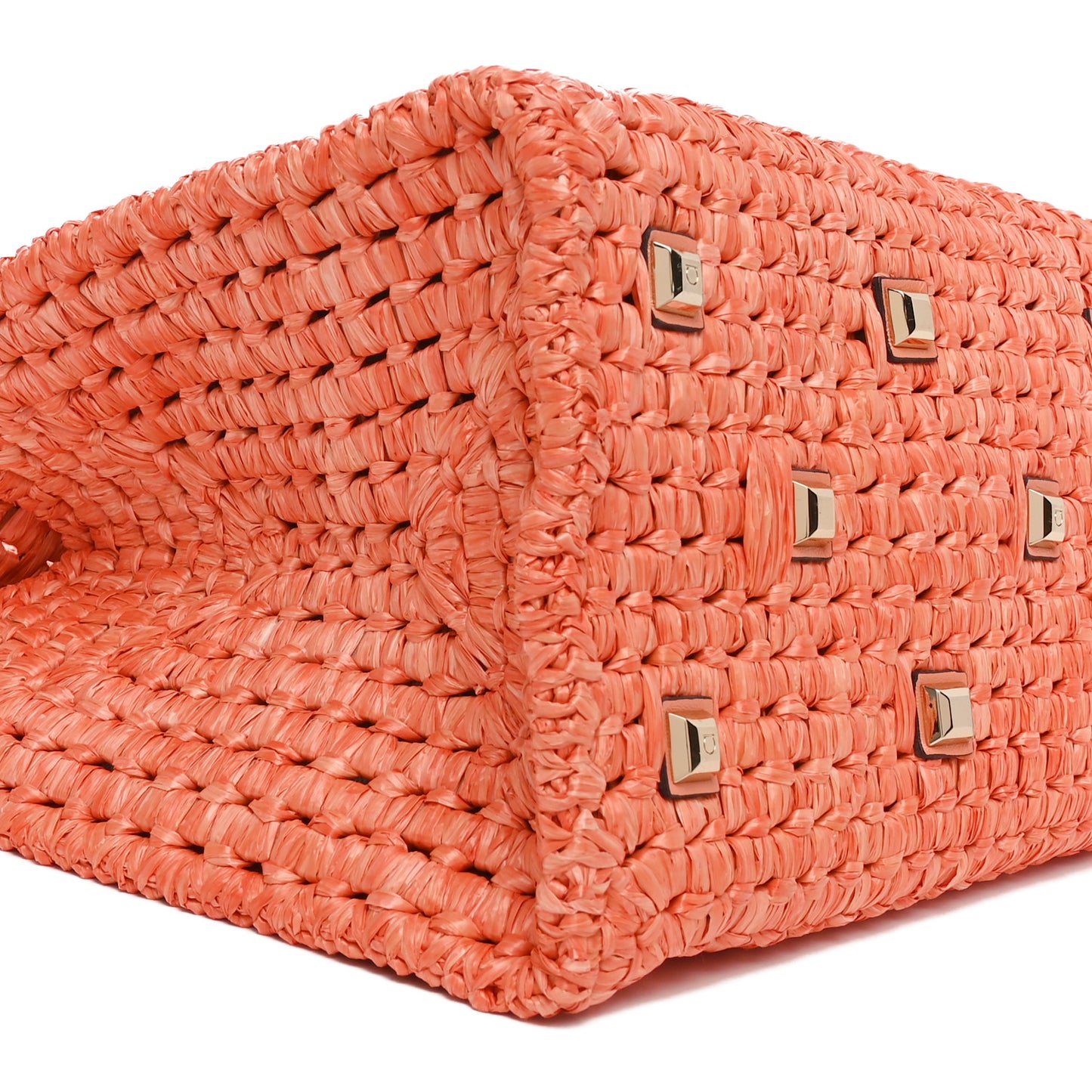Raffia L Studio Box Tote Aragosta
